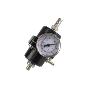 BLACK JDM Adjustable 1 to 140 Psi FPR Fuel Pressure Regulator Kit with Gauge - Picture 1 of 5