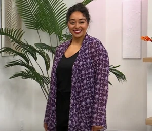 Retreat by Rhonda Shear Mesh Cardigan, WTCLFL, XS - Picture 1 of 1