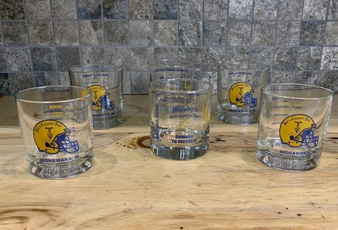 Lot Of 6 Notre Dame Fighting Irish Pub Bar Rock Tumbler Glasses(4-1998 & 2-2006) Cover