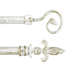 Barra Cortina Shabby Chic Suporte Hierro Extensible Anillos Soportes Pared - Imagen 1 de 6