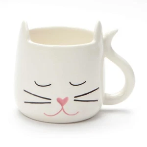 White Sculpted Cat Mug MUD New in Box Great Gift My Kids Have Whiskers so cute - Bild 1 von 3