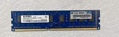 ELPIDA 4GB  EBJ41UF8BDW0-GN-F  2RX8 PC3-12800U-11-   HP-655410-150 - Image 1 of 4
