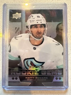 Matty Beniers Rookie Gems Retro Parallel /99 2022-23 Upper Deck Black Diamond - Image 1 of 2