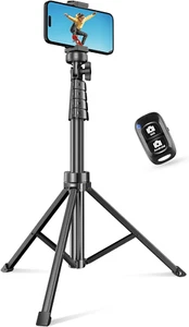 62" Phone Tripod & Selfie Stick, Extendable Cell Phone Tripod Stand with Wireles - Picture 1 of 6