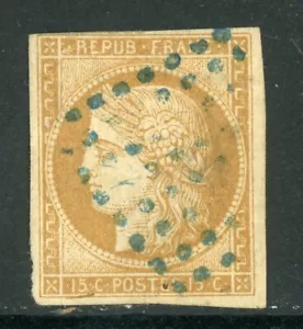 Frankreich Kolonien 1877 Allgemeine Ausgaben 15 ¢ Bister Scott # 21 VFU D642 - Bild 1 von 2