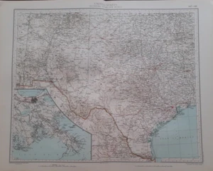 Landkarte Karte mit Karte Jahrgang 1955 USA Oklahoma Texas Mexico - Bild 1 von 2