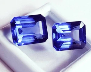 Par de piedras preciosas sueltas tanzanita natural de 8 a 10 quilates certificado R393 - Imagen 1 de 9