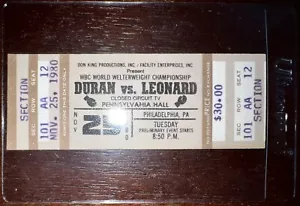 1980 Sugar Ray Leonard vs. Roberto Duran Boxticket ""The Super Fight Rematch - Bild 1 von 1