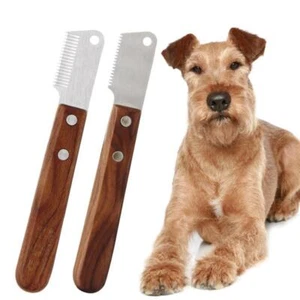 Pettine toelettatura cani professionale - lama in acciaio, manico in legno, strumento coltello spogliatrice - Foto 1 di 26