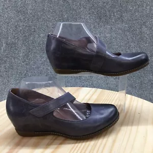 Dansko Shoes Womens 39 Lanie Mary Jane Blue Leather Casual Wedge Heel 6907541200 - Picture 1 of 21