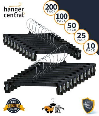 Recycled Black Heavy Duty Plastic Pants & Skirt Bottom Hangers W - Image 1 of 4