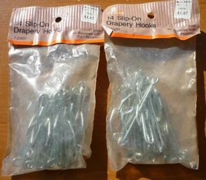 (28 Vintage Graber 3" Slip On Steel Drapery Curtain Drapery Hooks 1" Drop Pinch - Picture 1 of 4