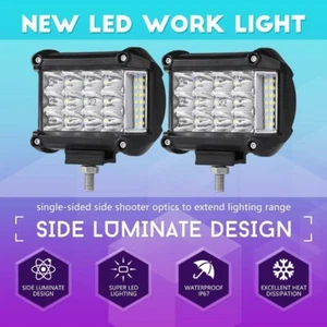 Ironwalls 4" Side Shooter LED Pods Spot Flood Led Light Bar For Jeep Wrangler - Foto 1 di 12