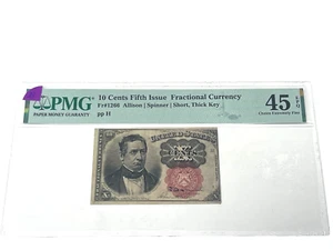 1869 - US, 10 Cents 5th Issue Fractional Currency-#1266, PMG 45, Choice EF (#33) - Picture 1 of 2