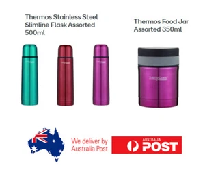 Thermos Stainless Steel Slimline Flask 500ml Vacuum Insulated Glossy - Picture 1 of 14