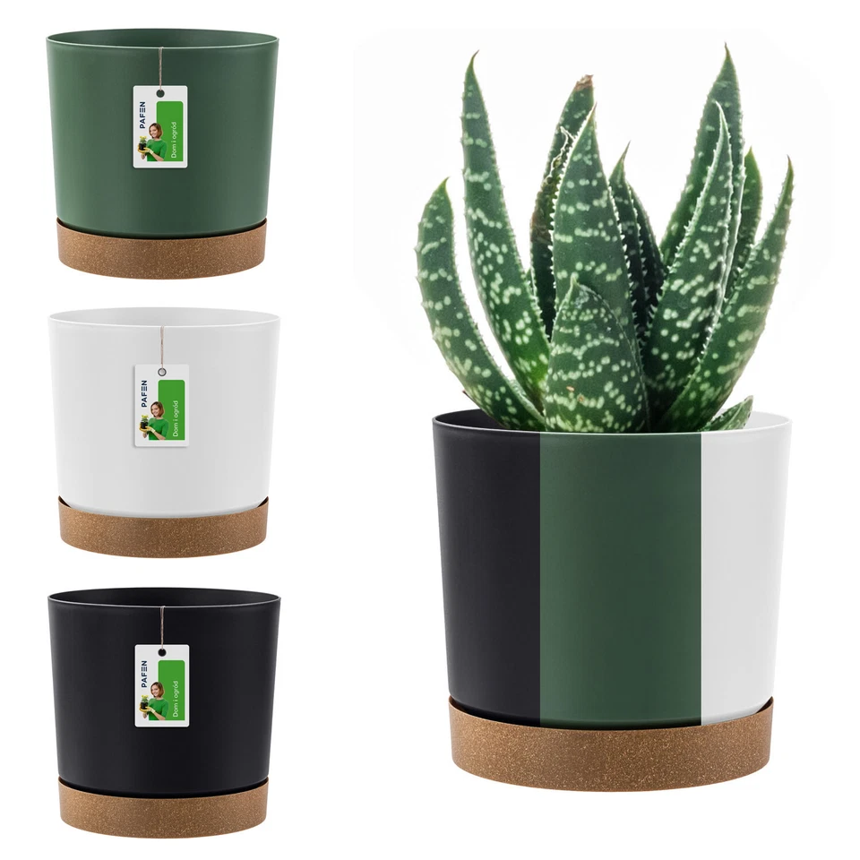 Blumentopf Übertopf Tubo Prosperplast Blumenkübel mit EcoHolz Untersetzer Rund - Bild 1 von 4