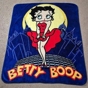 Betty Boop Silhouette Plush Fleece Throw Blanket Cartoon City Moon Dress SOFT - Picture 1 of 15