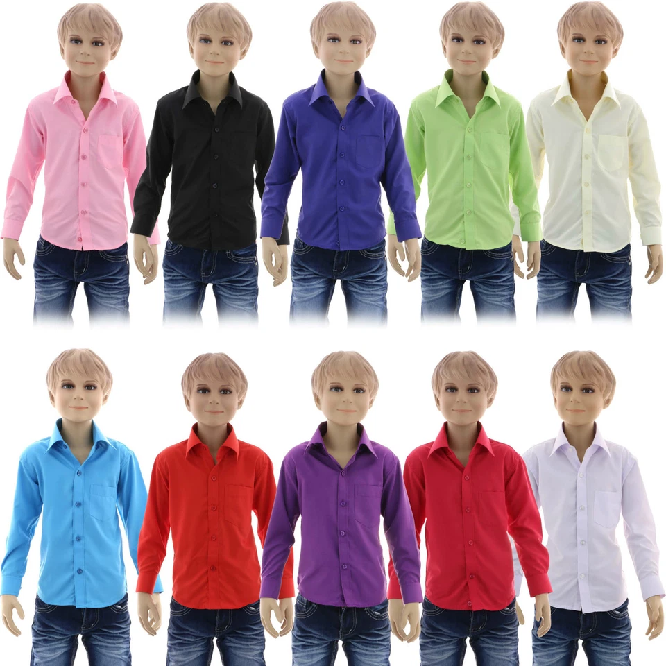 GILLSONZ A1 Kinder Party Hemd freizeit Hemd bügelleicht Gr.86-164