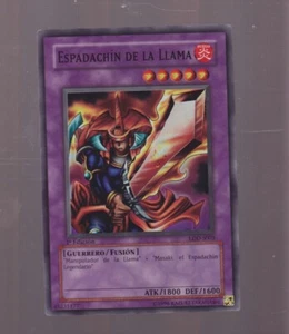 Yugioh Flame Swordsman 1st Ed LOD-S003 Super Rare SPANISH  LOB-003 - Picture 1 of 2