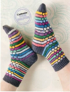  ~ Pull-Out Knitting Pattern For Cosy Colourful Socks ~ - Picture 1 of 2