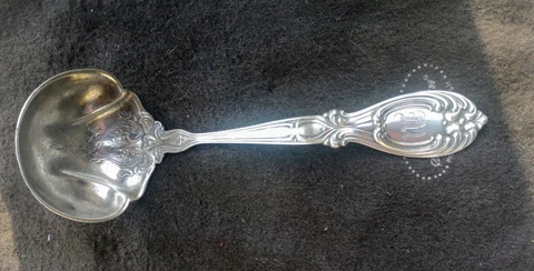 Rare Frank M WHITING Co  Sterling Silver Sauce Ladle Victorian-Florence Pattern Cover