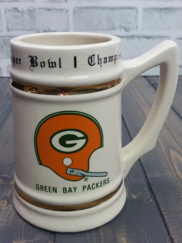 VINTAGE 1997 NFL SUPER BOWL XXXI  COLLECTORS STEIN MUG Packers Championship Cover