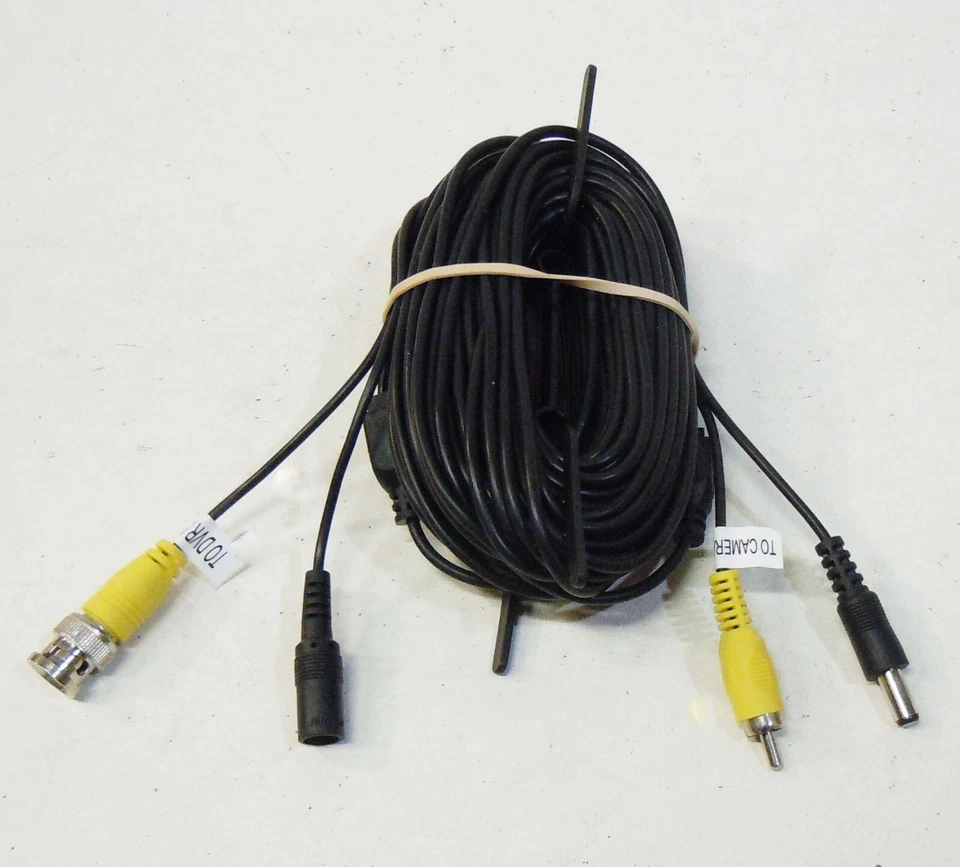 NUEVO Q-See Cable de Cámara Negro 60' ft BNC Video y Alimentación CC ENVÍO *EL MISMO* DÍA Foto 1 de 1