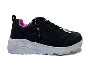 Skechers UNO LITE-EASY ZIP Sneaker, Black/Pink Gold, 1 US Unisex little kid - Picture 1 of 5