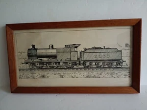 UNBRANDED SCHWARZ AND WHITE PRINT BILD OF A 3835 STEAMTRAIN 14 1/2"X 81/2" - Bild 1 von 7