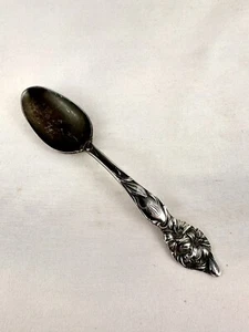 VTG Sterling Silver Tea Spoon 6” 925 28g Art Nouveau Lillies Antique - Picture 1 of 10