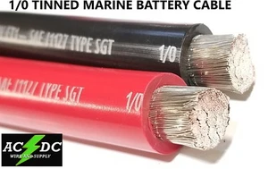 1/0 AWG Gauge Tinned Marine Battery Cable Flexible SAE J1127 SGT PER FOOT UV SUN - Picture 1 of 4