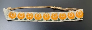 Antique Beaded Hat Band Head Band Choker Seed Beads - Picture 1 of 14