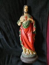 statue christus antik gips bemalt herz jesu