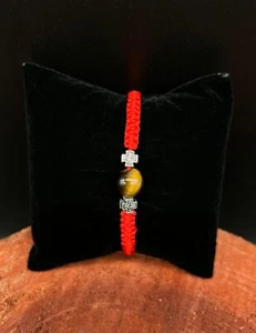 Adjustable Red String Bracelet with Tiger Eye Stone - Picture 1 of 6