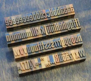 a-z letterpress printing blocks type vintage printer letter typography antique - Picture 1 of 2