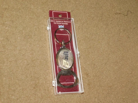 FINE pewter keychain NASCAR BOTTLE OPENER #2 MILLER LITE BEER RUSTY WALLACE Cover