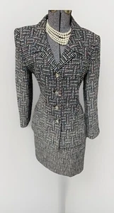 Escada For Neiman Marcus Skirt Suit Size 38 40 Fits Like 6 Two Piece Set Boucle - Picture 1 of 24