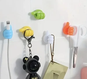 Ganchos organizadores autoadhesivos en forma de pulgar de 10 piezas - Imagen 1 de 8