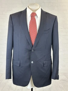 Ermenegildo ZEGNA Spain Men's Navy Blue 100% Wool Two Button Blazer 42R $5,895 - Picture 1 of 14