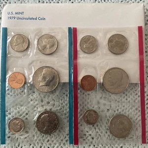 1979 ~ Uncirculated UNITED STATES  SET  OF  12 COINS - From 2 Mints ~ Sealed pac - Picture 1 of 2