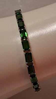 Pulsera Jtv Cromo Diopsido Corte Esmeralda Ajustable Estilo Bolo... Foto 1 de 4