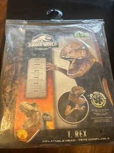 T-Rex Inflatable Air Heads Mask Dinosaur Head Face Jurassic World Rubie's Fan - Picture 1 of 7