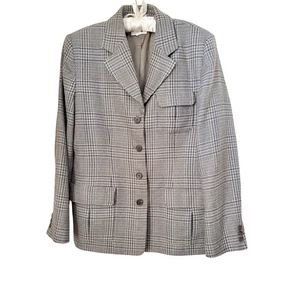 Talbots Wool Blazer Women’s 12 Made in USA Italian Fabric Plaid Jacket - Picture 1 of 5