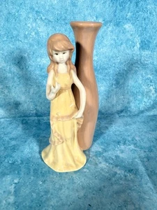 Girl with Vase Vintage Porcelain 8” - Picture 1 of 8