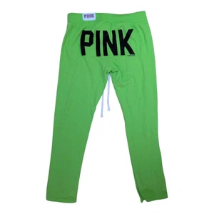 2000's Victoria's Secret PINK Green Spellout Sweatpants Size Small Mcbling BNWT - Picture 1 of 6