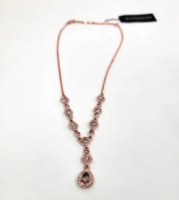 Collar Lariat Cristal Tono Oro Rosa Givenchy 16"+3" Extensor Colgante Y NUEVO Foto 1 de 4