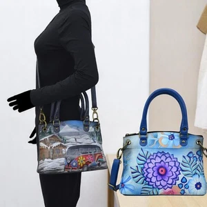 Anna by Anuschka Small Satchel w Cross Body Strap - Picture 1 of 13
