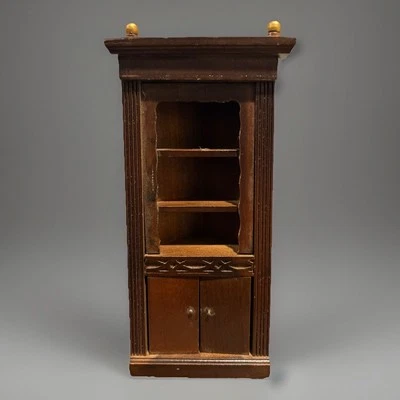 Dollhouse Miniature Sonia Messer Wooden Corner Hutch - Vintage - Image 1 of 4