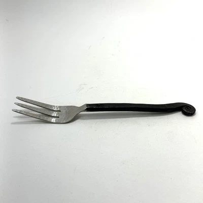 Gourmet Settings Treble Clef 7.5” Salad Fork – Black Hammered Flatware - Image 1 of 4