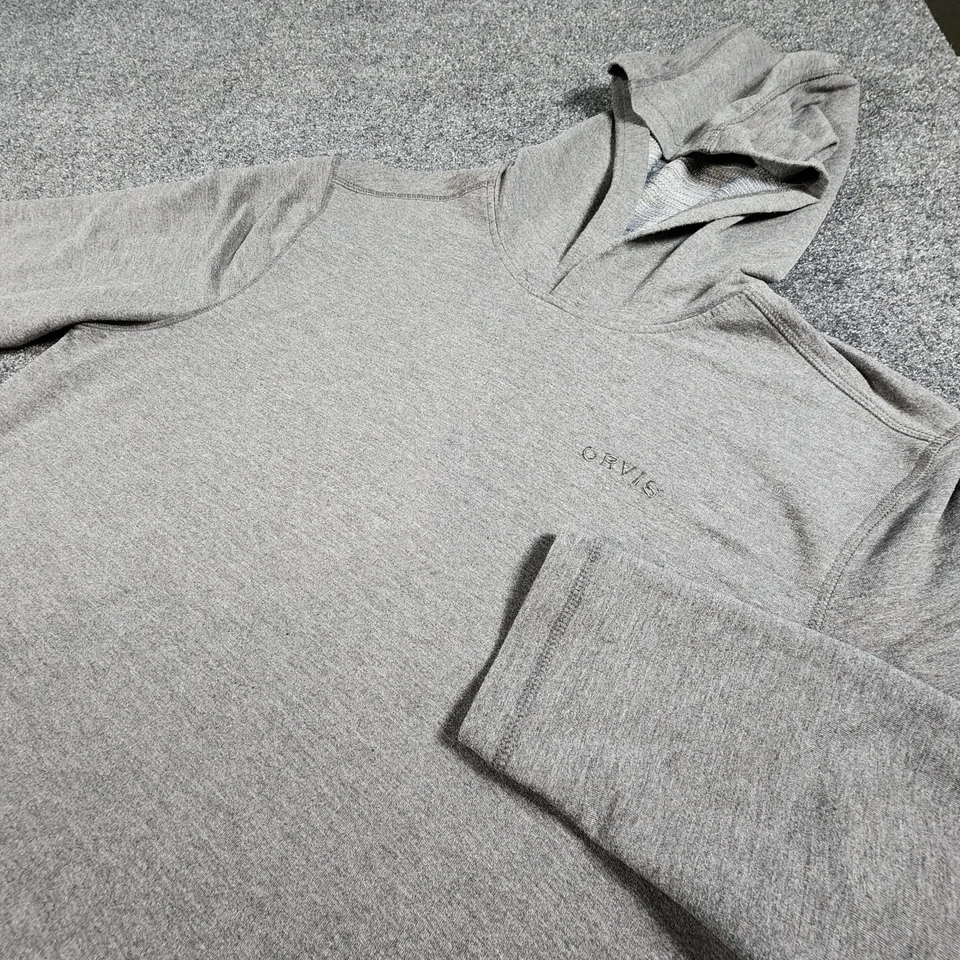 Camisa Orvis Para Hombres Grande Gris Con Capucha Manga Larga Colección Clásica Pesca Senderismo Foto 1 de 4